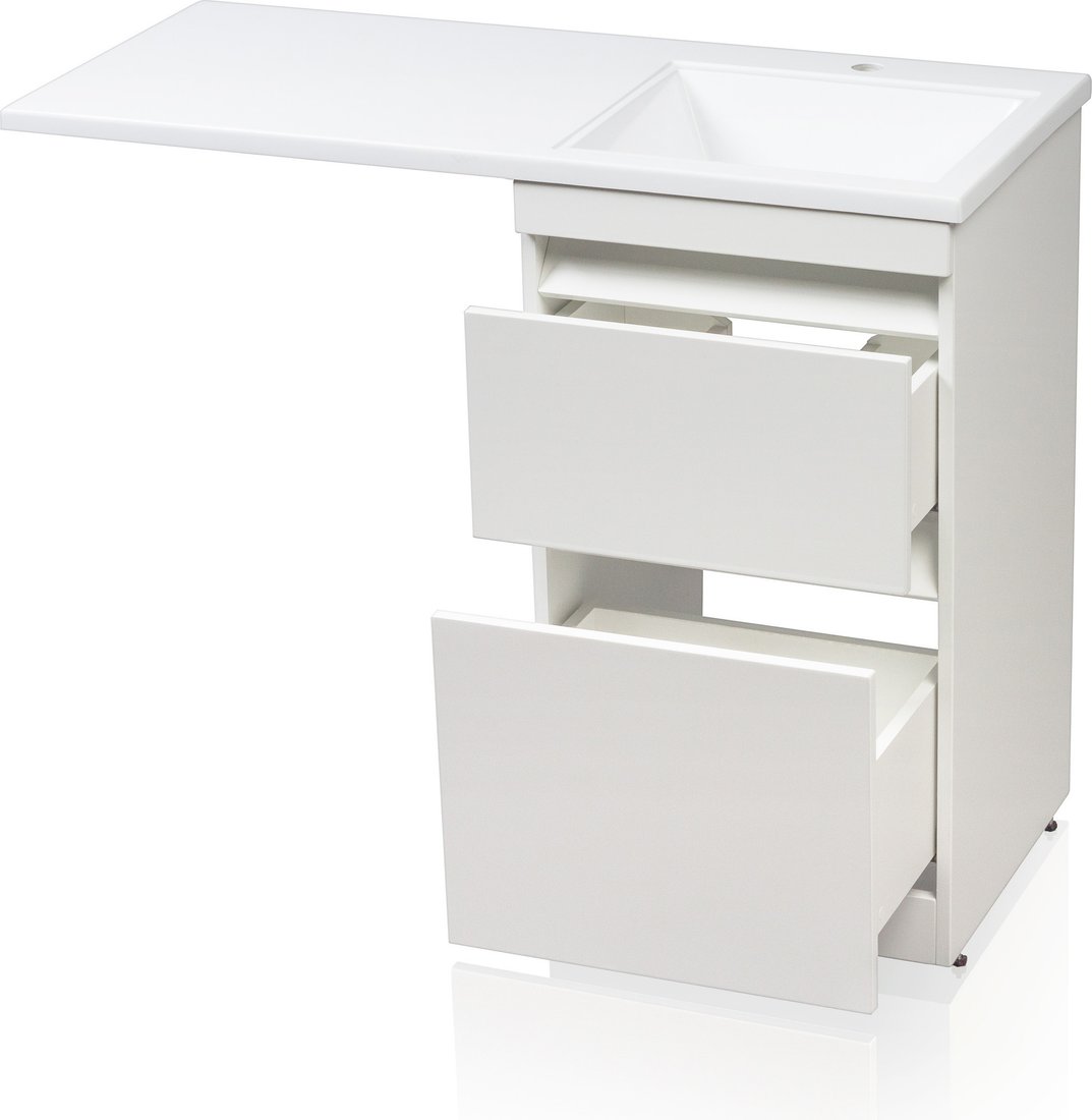 Symbolite Тумба с умывальником Даллас 110 Люкс Plus + Estetus Даллас 110x48 (правый, эмаль белый)