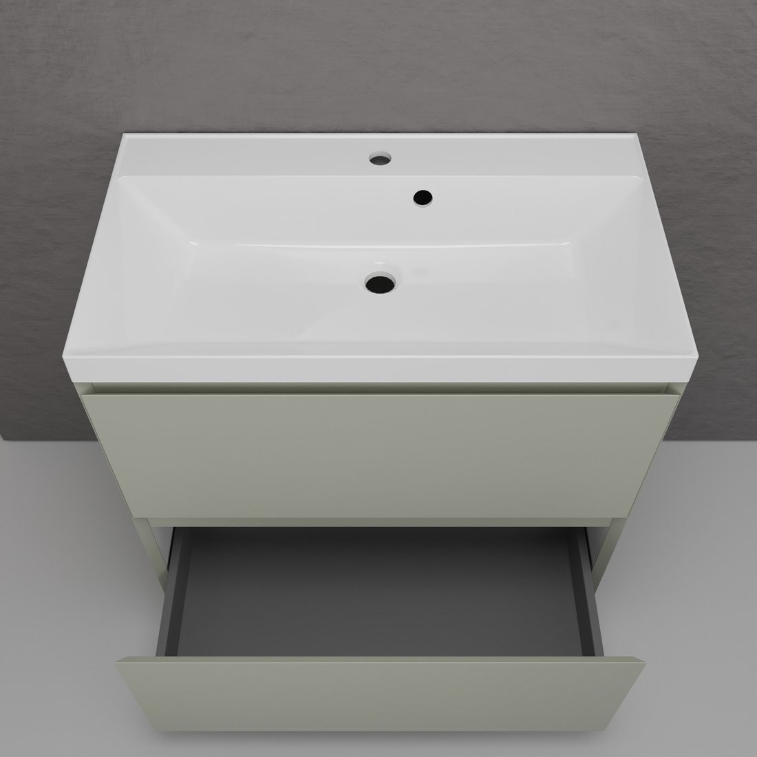 Symbolite Тумба под умывальник Манхэттен 80 Plus 2 ящика + Asti 80x45 (олива)