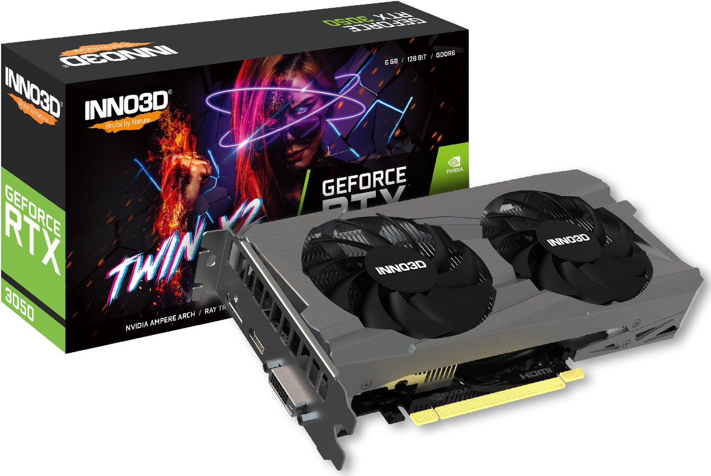 Видеокарта Inno3D GeForce RTX 3050 Twin X2 6GB N30502-06D6-1880VA60