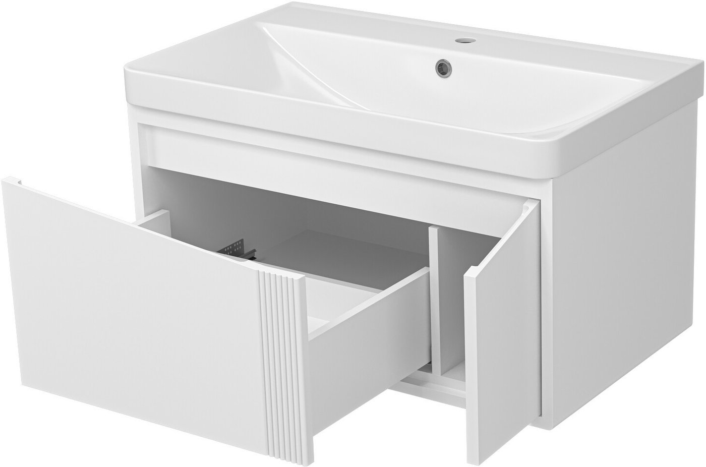 Brevita Тумба с умывальником Cascade 80 CAS-09080-011Я+RCW-141880WH