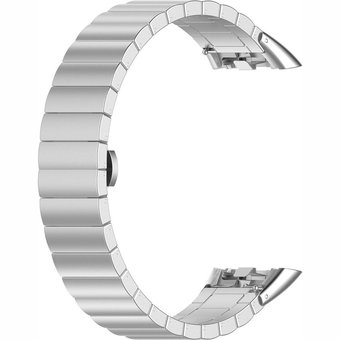 Браслет Rumi Snake металлический блочный для Huawei Band 6 / Honor Band 6 (серебристый)