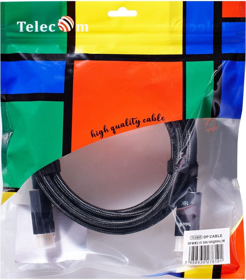 Кабель Telecom TCG865-3M DisplayPort - DisplayPort (3 м, черный)