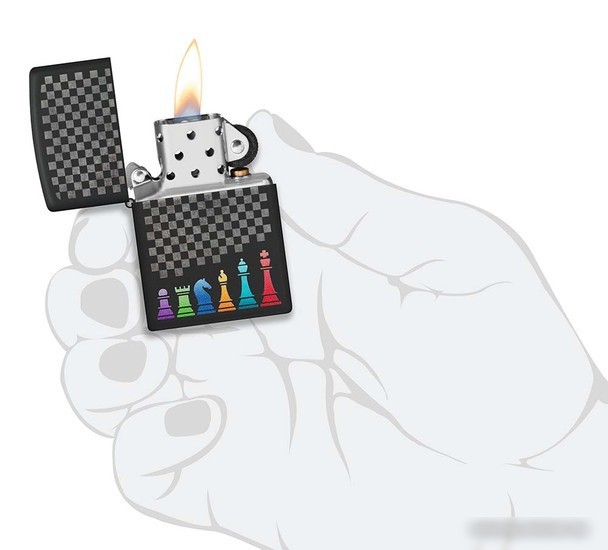 Зажигалка Zippo Chess Pieces Black Matte 48662