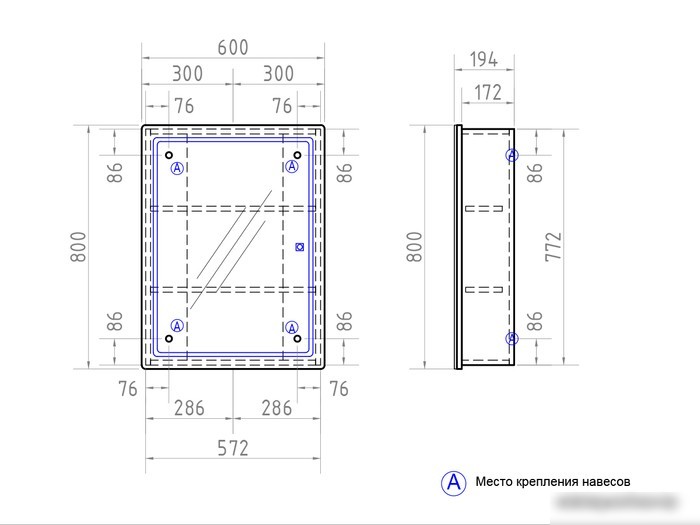 Vigo Шкаф с зеркалом Geometry 600