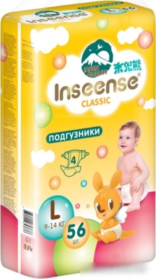 Трусики-подгузники Inseense Classic L 9-14 кг InsCL56Yel (56 шт)