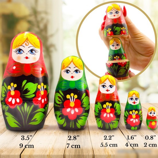 Развивающая игра Брестская Матрешка В винтажном стиле (набор 5 шт)