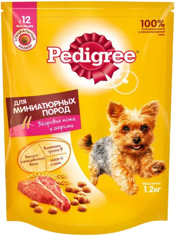 Сухой корм для собак Pedigree для взрослых миниатюрных пород с говядиной 1.2 кг