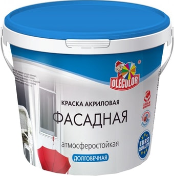 Краска Olecolor Водно-диспрессионная фасадная 7 кг (супербелый)
