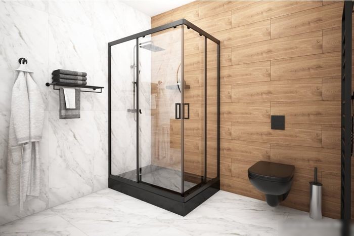 Душевой уголок Метакам Universal Pro Black 120x80 KKS_014548 (прозрачное стекло)