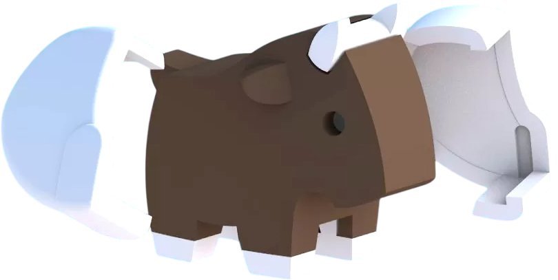 Магнитный конструктор Halftoys Baby Animal Гну HAB003