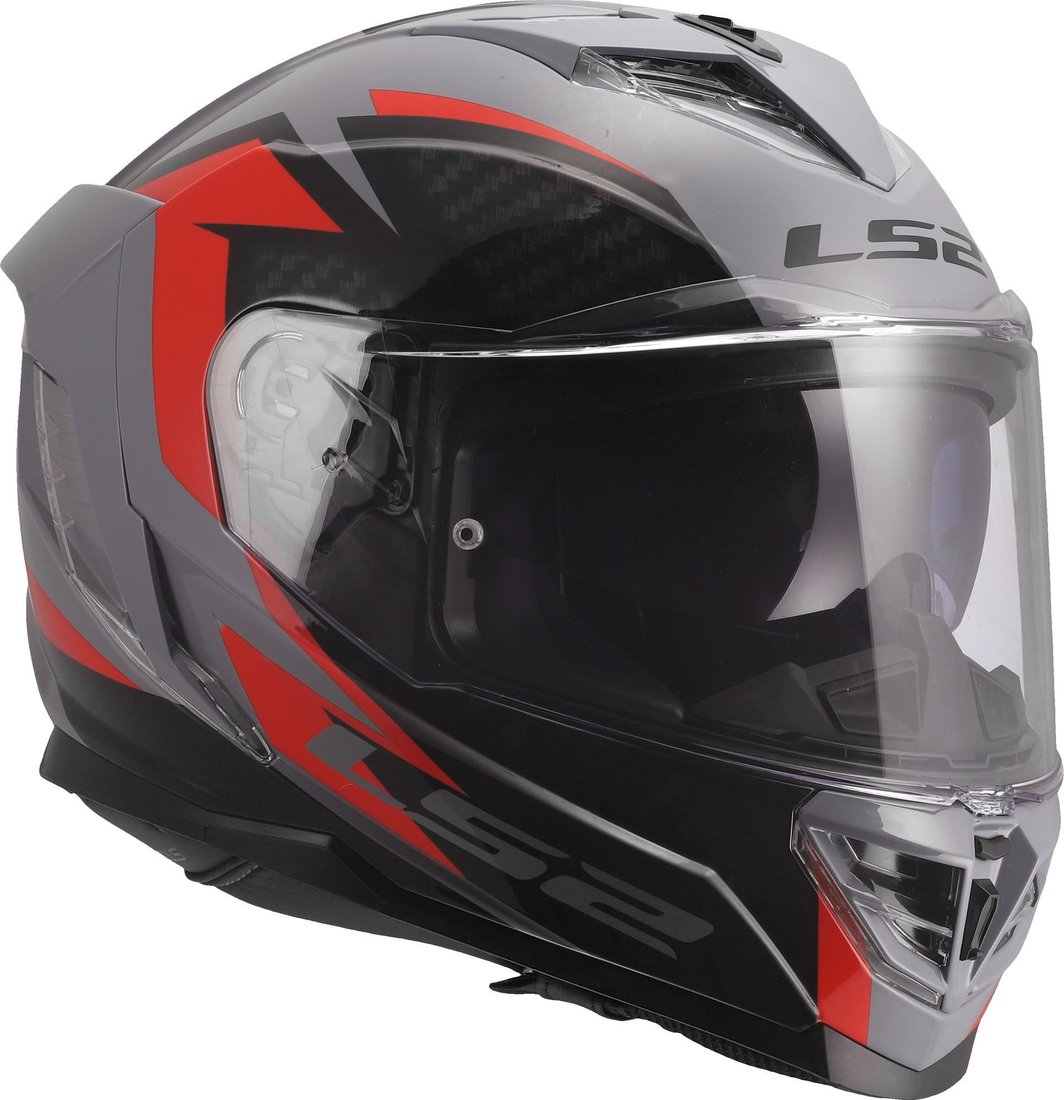 Мотошлем LS2 FF818 Storm III Dynamo (3XL, серый/красный)