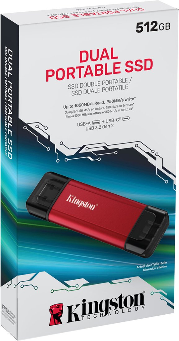 Внешний накопитель Kingston Dual Portable SSD SPSD/512GB