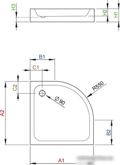 Душевой поддон Radaway Siros A Compact 90x90 [SBA9917-2]
