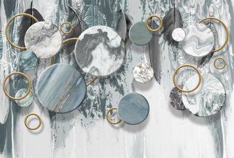 Фотообои Vimala 3D Круги из камня 270x400