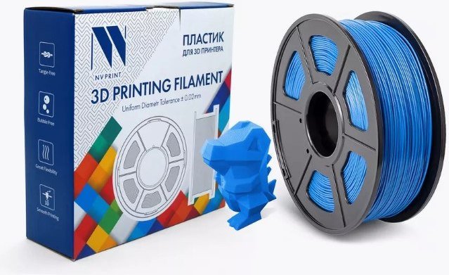 Пластик NV Print NV-3D-ABS-BLUE-GREY (1.75мм, 1 кг, синий/серый)