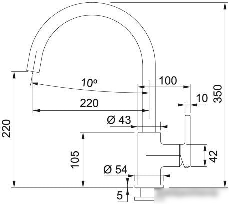 Смеситель Franke Lina XL 115.0626.019 (черный матовый)