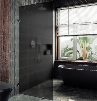 Душевая стенка MaybahGlass 89x195 MGD-272-4 (графитовое матовое стекло/хром глянцевый)