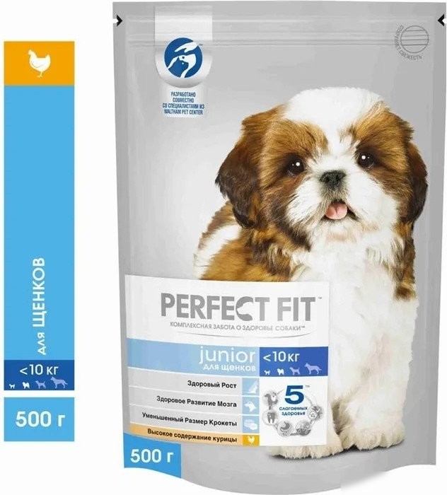 Сухой корм для собак Perfect Fit Для щенков мелких и миниатюрных пород. Курица 500 г