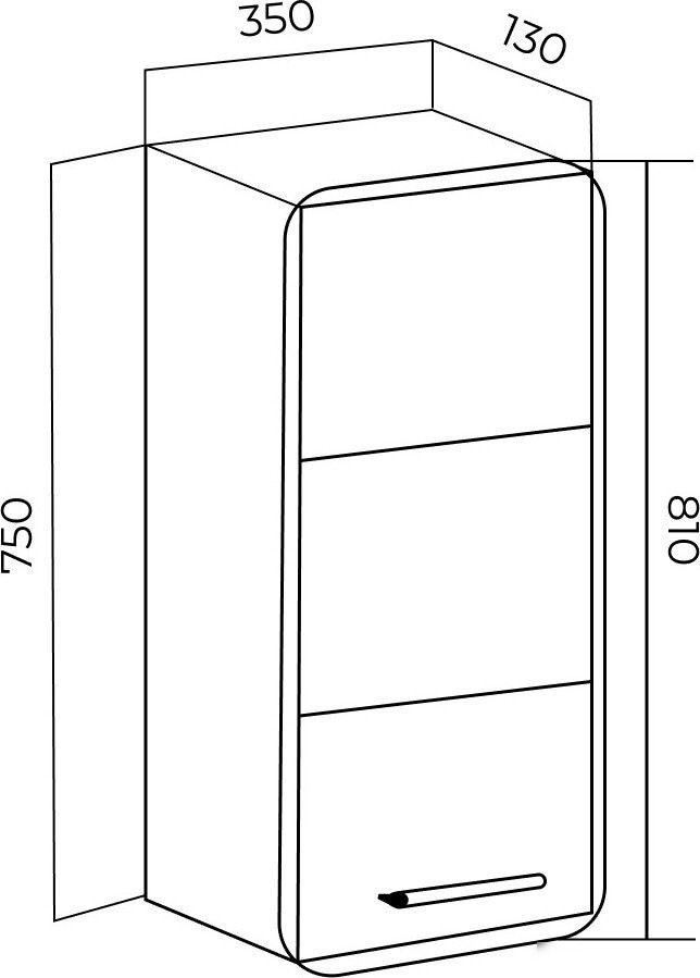 Runo Шкаф для ванной Эрика 35 правый