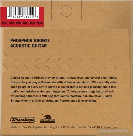 Струны для гитары Dunlop Manufacturing DAP1252J