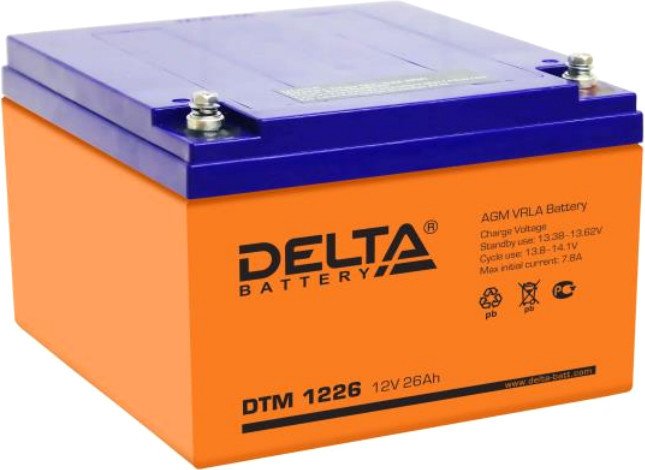Аккумулятор для ИБП Delta DTM 1226 (12В/26 А·ч)