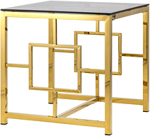 Журнальный столик Stool Group Бруклин 55x55 EET-013 (стекло smoke/сталь золото)