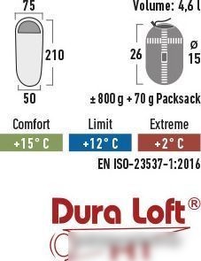 Спальный мешок High Peak Lite Pak 800 23260 (зеленый/красный)
