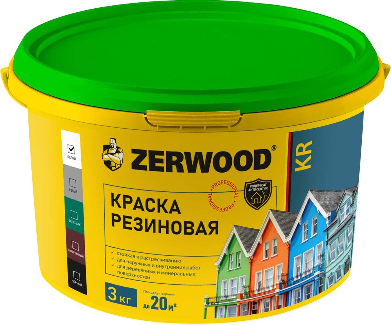 Краска Zerwood KR Резиновая 3 кг (зеленый)