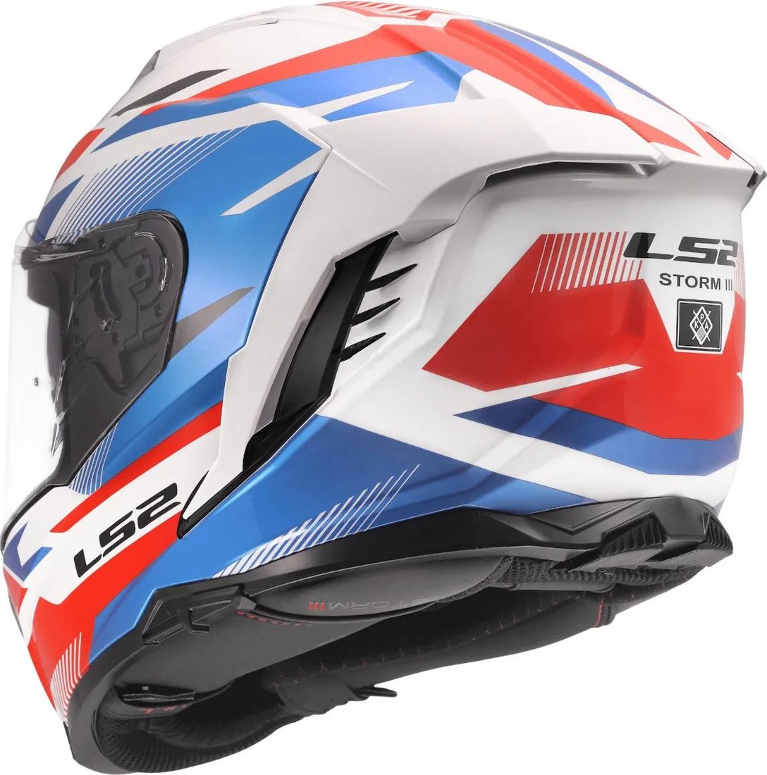 Мотошлем LS2 FF818 Storm III Komai (XS, белый/синий/красный)