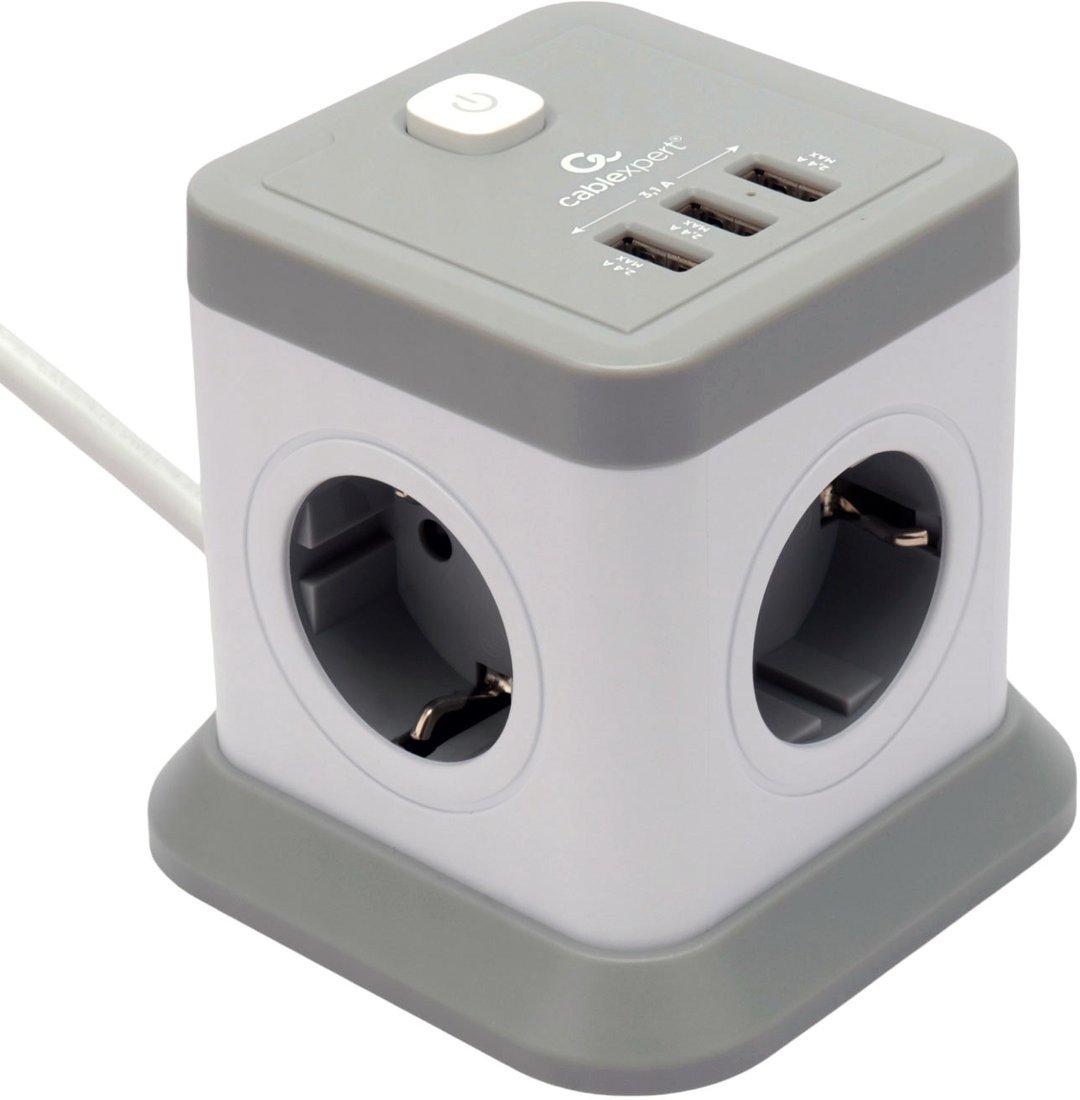 Сетевой фильтр Cablexpert TWR-4-U3-W-2