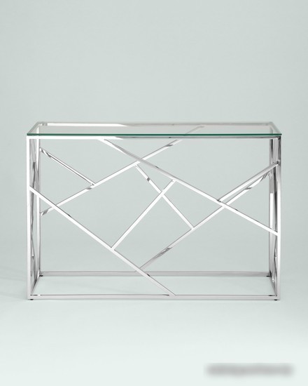 Консольный стол Stool Group Арт Деко 115x30 ECST-015 (прозрачное стекло/сталь серебристый)