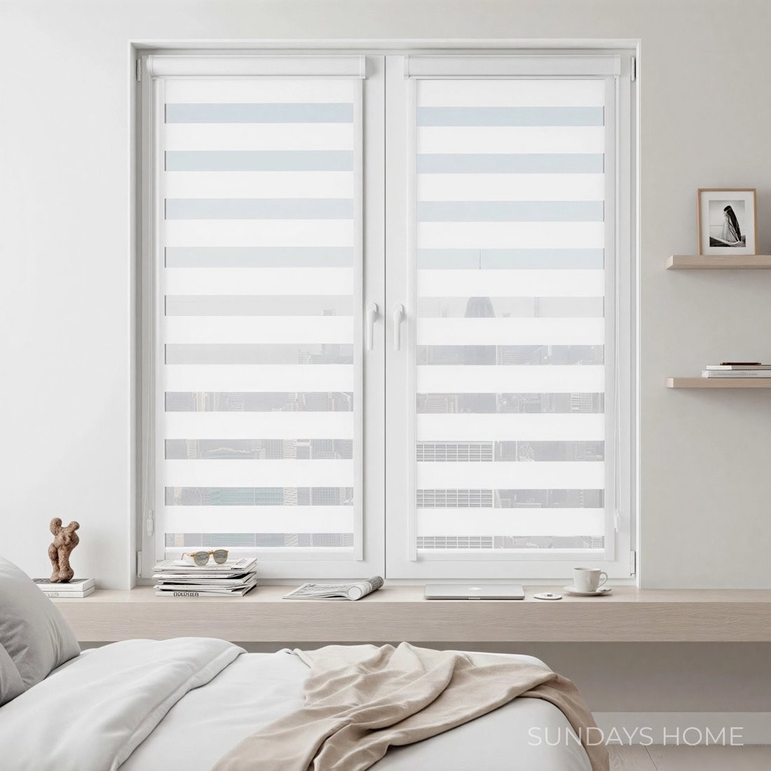 Шторы день-ночь Sundays Home UNI-2 LB 11-13 43х160 (белый, левая)