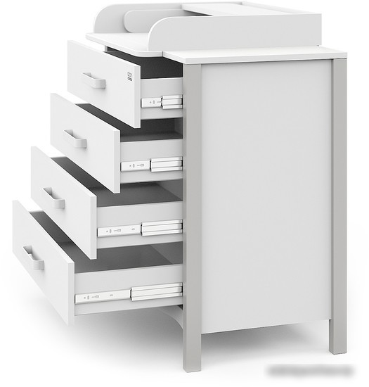 Комод Атон Мебель Felix (белый/серый камень)