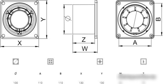 Осевой вентилятор Awenta Ring 100 WWR100