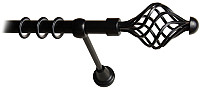 Карниз для штор Lm Decor Вираж 098 1р гладкий 25мм (черный матовый, 2.4м)