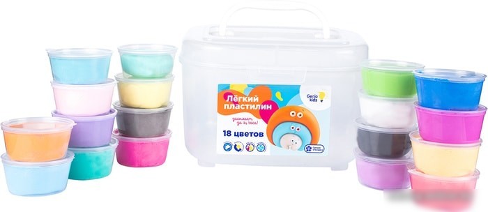 Развивающая игрушка Genio Kids Легкий пластилин 18 цветов TA1724