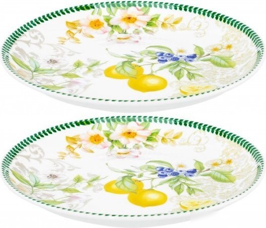 Набор тарелок Elan Gallery Лимоны 420763 (New Bone China)