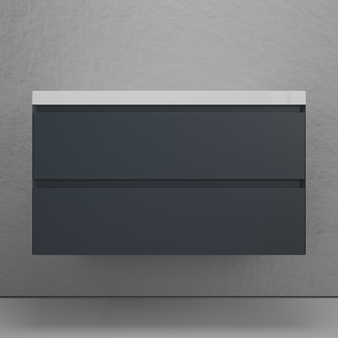 Symbolite Тумба под умывальник Манхэттен 100 Plus 2 ящика (подвесная, графит)