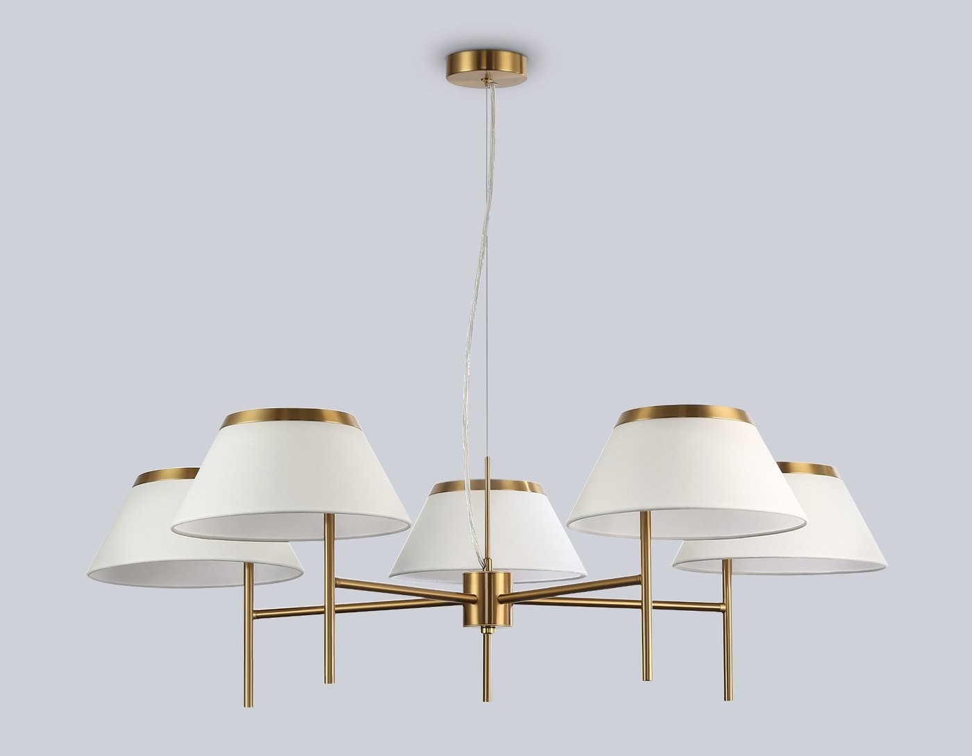 Подвесная люстра Ambrella LH72473/5 BS/WH (латунь/белый)
