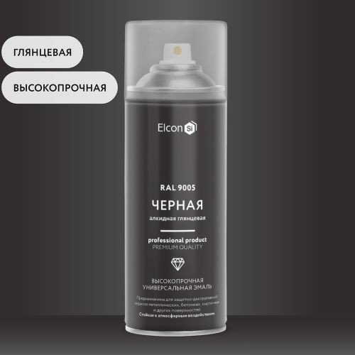 Эмаль Elcon Универсальная алкидная RAL 9005 0.52 л (глянцевый черный)