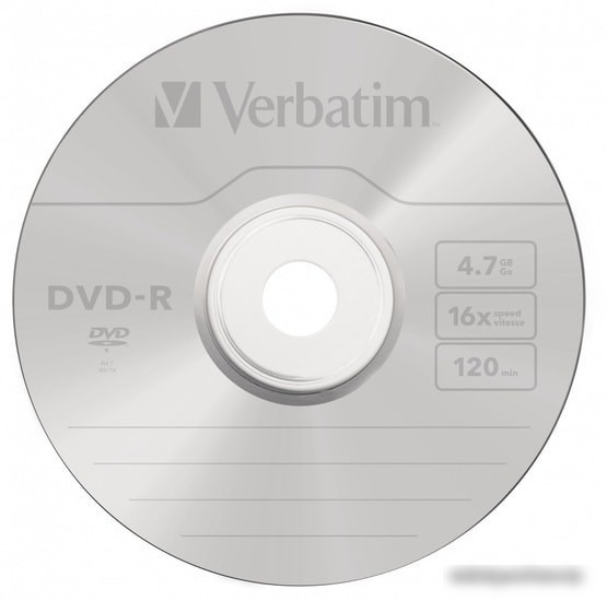 DVD-R диск Verbatim 4.7Gb 16x Verbatim Matt Silver SlimCase 043547