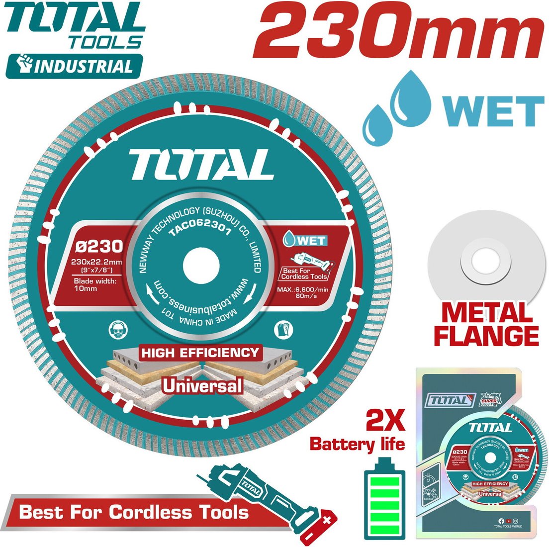 Отрезной диск алмазный Total TAC062301