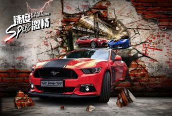 Фотообои ФабрикаФресок Форсаж. Ford Mustang. Форд Мустанг. Для Гаража 1054270 (400x270)