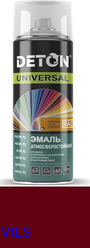 Эмаль Deton Universal Алкидная атмосферостойкая RAL 3005 0.52 л (рубин)