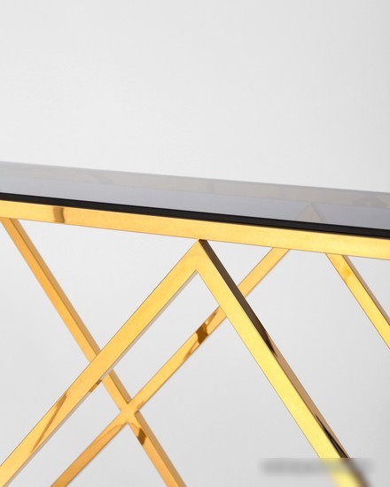 Консольный стол Stool Group Инсигния 115x30 ECST-026-TG-SK (стекло Smoke/сталь золото)