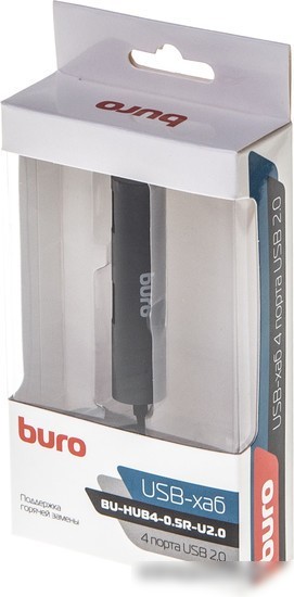 USB-хаб Buro BU-HUB4-0.5R-U2.0
