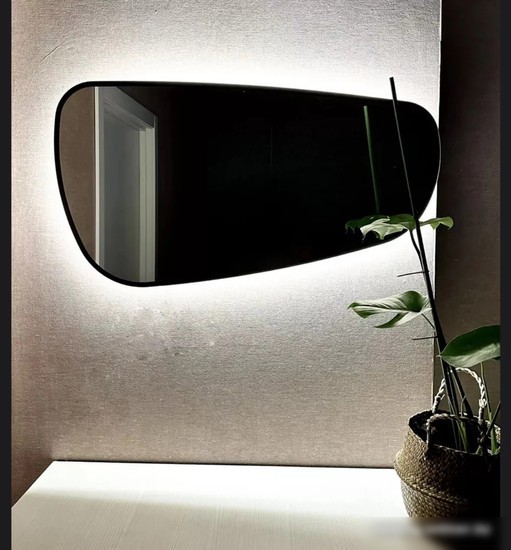 Зеркало eMZe 50x90 LED.UV.NF.50.90.CHE.SW.4K (черный УФ-окантовкой и подсветкой)