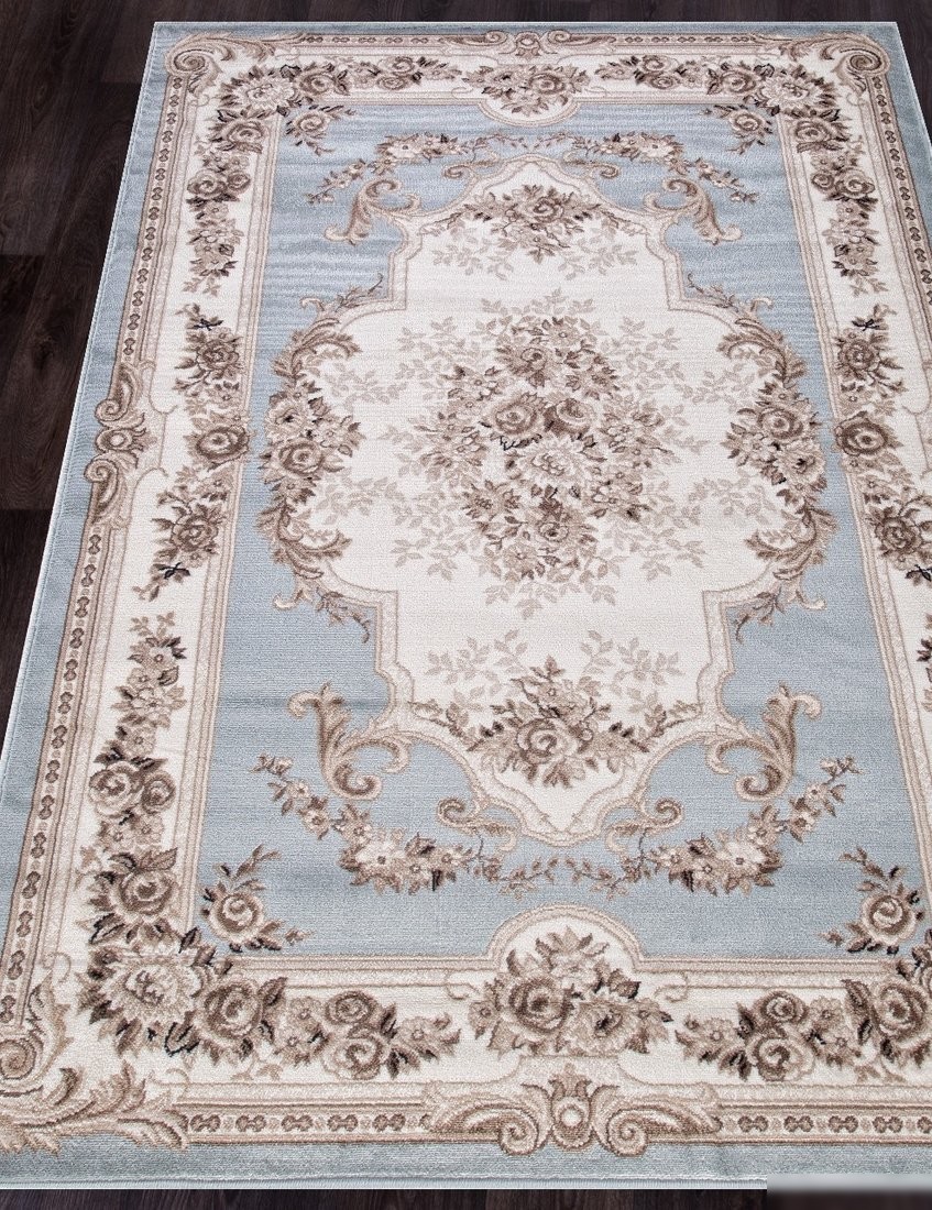 Ковер для жилой комнаты Merinos Valencia Deluxe 4015-STAN-L.BLUE-BROWN (3x5)