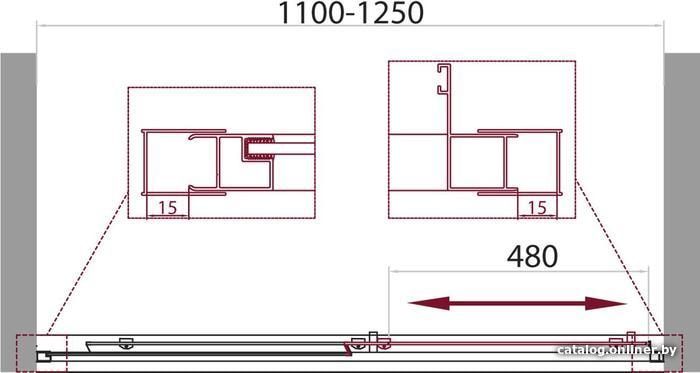 Душевая дверь BelBagno UNIQUE-BF-1-110/125-C-Cr (прозрачное стекло)