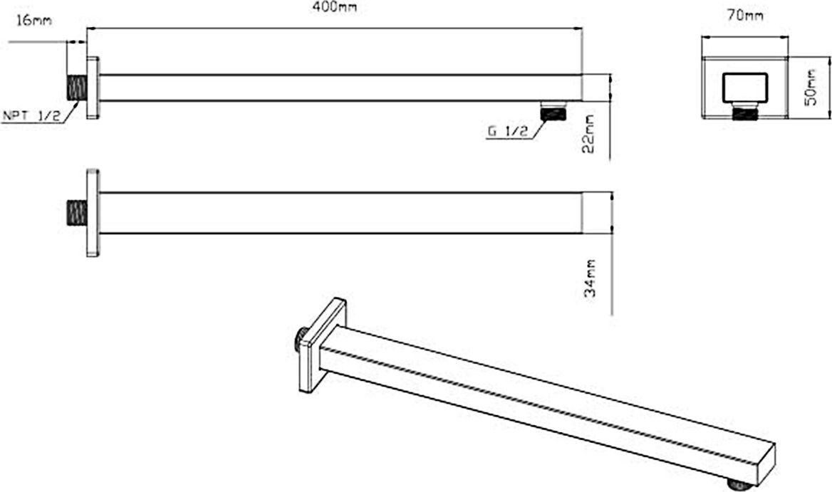 Верхний душ Vincea VSHD-41CBG